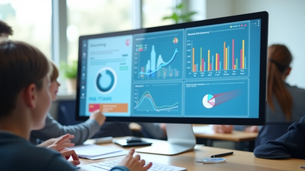 Bilgisayar ekranında otomatik değerlendirme platformu arayüzü, grafik ve raporlar, eğitim yönetim sistemi